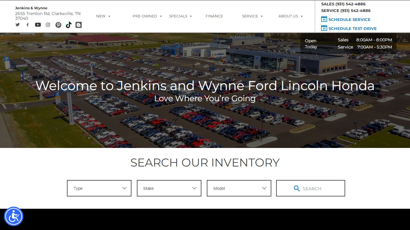 Jenkins & Wynne Ford Lincoln Honda - New/Used Car Dealer in Clarksville, TN